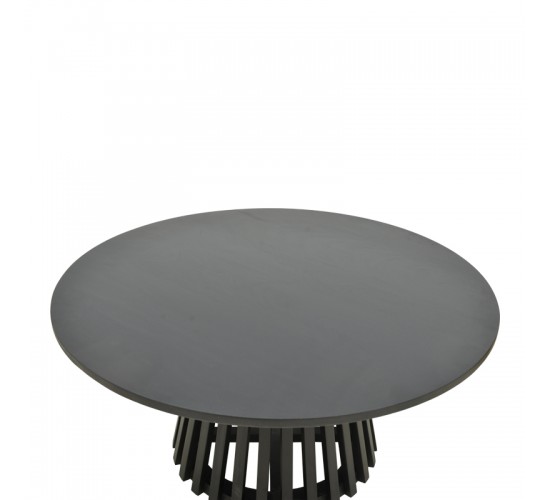 Τραπέζι σαλονιού Radiane μασίφ ξύλο ακακίας σε μαύρη απόχρωση Φ80x40εκ Υλικό: ACACIA WOOD 379-000043