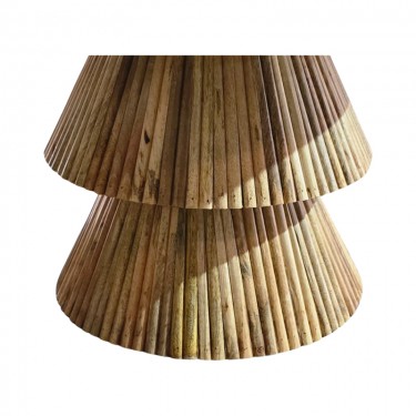 Τραπέζι σαλονιού Havai μασίφ ξύλο mango σε φυσική απόχρωση κ λευκή επιφάνεια μαρμάρου Φ80x45εκ Υλικό: MANGO  WOOD 379-000044