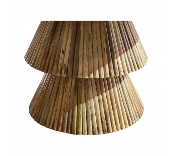 Τραπέζι σαλονιού Havai μασίφ ξύλο mango σε φυσική απόχρωση κ λευκή επιφάνεια μαρμάρου Φ80x45εκ Υλικό: MANGO  WOOD 379-000044