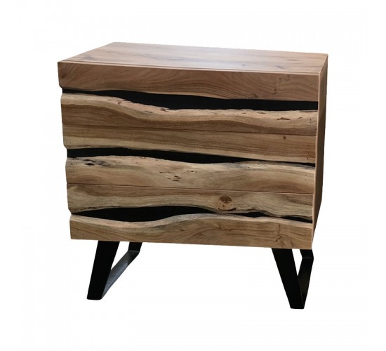 Σετ κρεβατοκάμαρας Imena 4τεμ μασίφ ξύλο 160x200εκ Υλικό: SOLID WOOD - METAL 379-000048