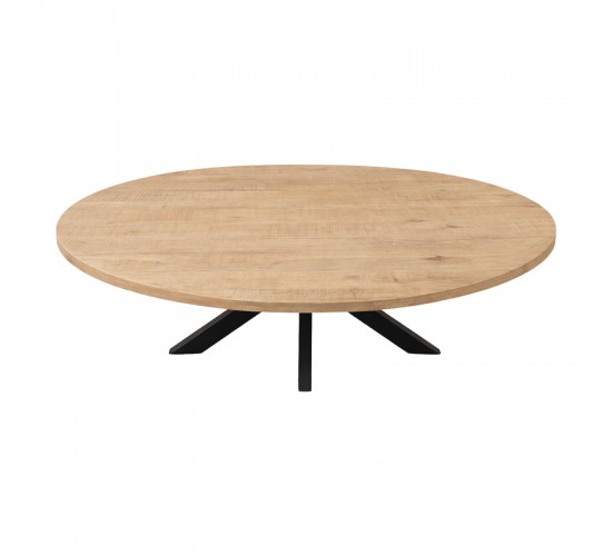 Τραπεζι Jenma μασίφ mango ξύλο σε φυσική απόχρωση-πόδι μαύρο μέταλλο 200x100x76εκ Υλικό: MANGO WOOD - METAL 379-000049