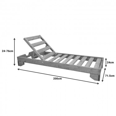 Ξαπλώστρα Fendy ξύλο ελάτου σε φυσική απόχρωση 71.5x200x24εκ Υλικό: FIR WOOD 380-000001