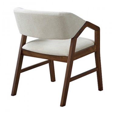 Πολυθρόνα Livia rubberwood σε καρυδί-εκρού απόχρωση 47.5x54.5x78εκ Υλικό: RUBBERWOOD - FABRIC POLYESTER 381-000003