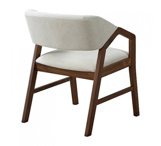 Πολυθρόνα Livia rubberwood σε καρυδί-εκρού απόχρωση 47.5x54.5x78εκ Υλικό: RUBBERWOOD - FABRIC POLYESTER 381-000003