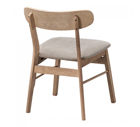 Καρέκλα Cairo rubberwood σε φυσική-εκρού απόχρωση 47x47x76εκ Υλικό: RUBBERWOOD - FABRIC POLYESTER 381-000007