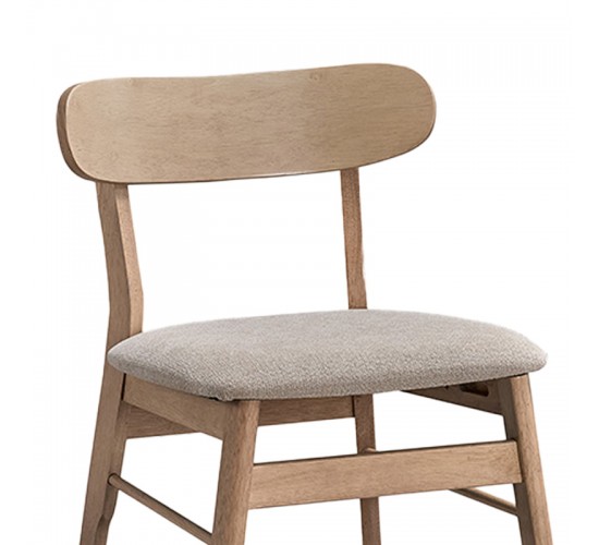 Καρέκλα Cairo rubberwood σε φυσική-εκρού απόχρωση 47x47x76εκ Υλικό: RUBBERWOOD - FABRIC POLYESTER 381-000007