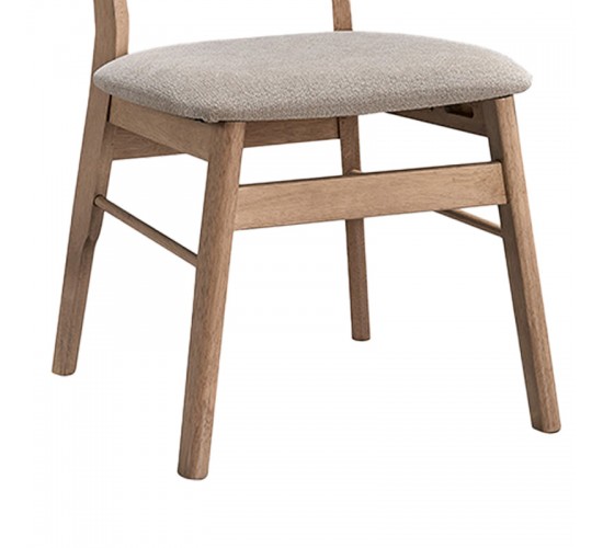 Καρέκλα Cairo rubberwood σε φυσική-εκρού απόχρωση 47x47x76εκ Υλικό: RUBBERWOOD - FABRIC POLYESTER 381-000007