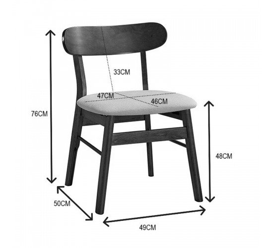 Καρέκλα Cairo rubberwood σε φυσική-εκρού απόχρωση 47x47x76εκ Υλικό: RUBBERWOOD - FABRIC POLYESTER 381-000007