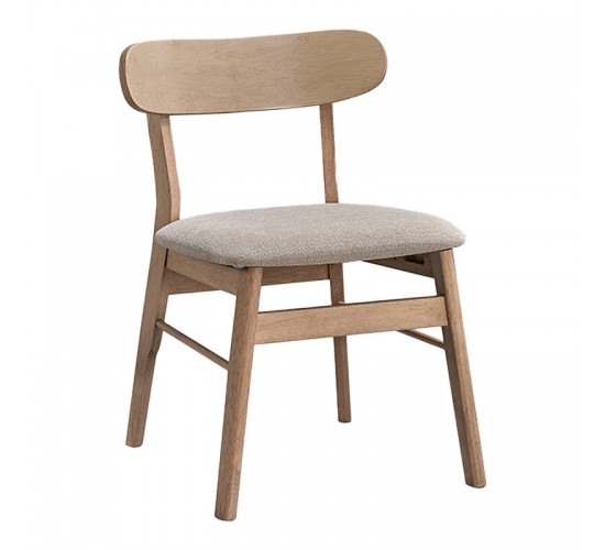 Καρέκλα Cairo rubberwood σε φυσική-εκρού απόχρωση 47x47x76εκ Υλικό: RUBBERWOOD - FABRIC POLYESTER 381-000007