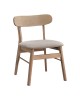 Καρέκλα Cairo rubberwood σε φυσική-εκρού απόχρωση 47x47x76εκ Υλικό: RUBBERWOOD - FABRIC POLYESTER 381-000007