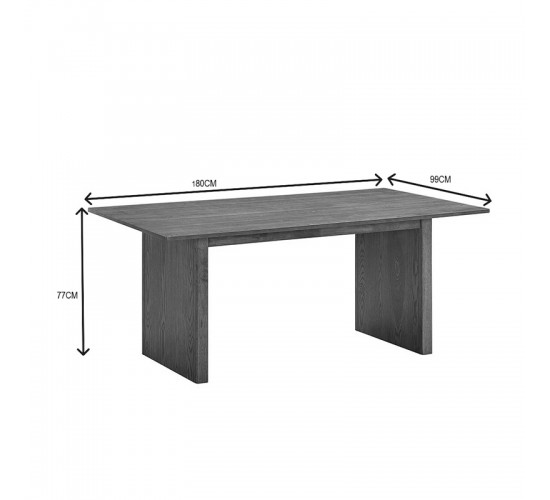 Τραπέζι Eleganza mdf σε καρυδί απόχρωση 180x99x75.8εκ Υλικό: RUBBERWOOD - FABRIC POLYESTER - MDF 381-000008