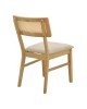 Καρέκλα Raffles rubberwood με pe rattan και γκρι μπεζ ύφασμα 47x48x83.5εκ Υλικό: RUBBERWOOD - FABRIC POLYESTER 381-000013
