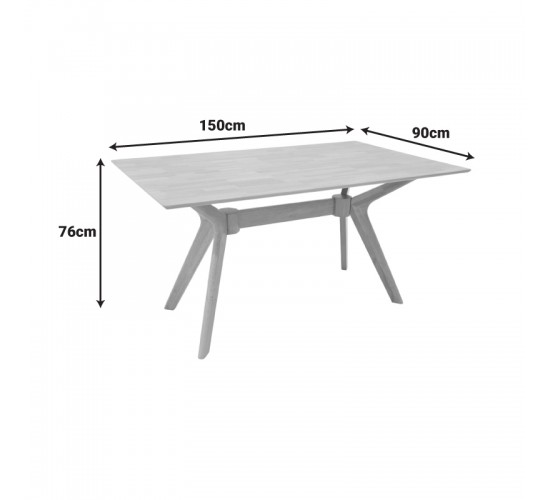 Τραπέζι Raffles rubberwood με mdf σε φυσική απόχρωση 150x90x76εκ Υλικό: RUBBERWOOD - MDF 381-000014