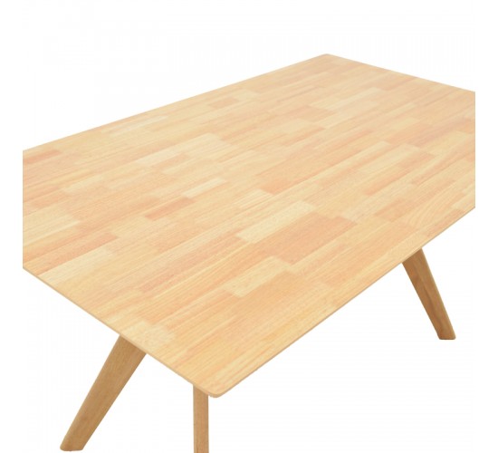 Τραπεζαρία Raffles σετ 7τεμ rubberwood με pe rattanσε φυσική απόχρωση 150x90x76εκ Υλικό: RUBBERWOOD - MDF 381-000016