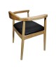 Πολυθρόνα Joube rubberwood σε φυσική απόχρωση με μαύρο pu μαξιλάρι 50x62x72εκ Υλικό: RUBBERWOOD - PU 382-000001