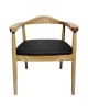 Πολυθρόνα Joube rubberwood σε φυσική απόχρωση με μαύρο pu μαξιλάρι 50x62x72εκ Υλικό: RUBBERWOOD - PU 382-000001