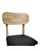 Καρέκλα Bedona rubberwood σε φυσική απόχρωση με μαύρο pu μαξιλάρι 47x46x80εκ Υλικό: RUBBERWOOD - PU 382-000003