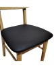 Καρέκλα Bedona rubberwood σε φυσική απόχρωση με μαύρο pu μαξιλάρι 47x46x80εκ Υλικό: RUBBERWOOD - PU 382-000003