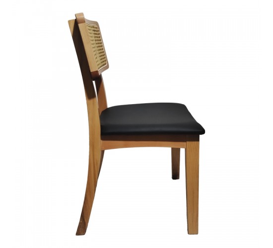 Καρέκλα Renna ξύλο οξιάς σε φυσική απόχρωση με μαύρο pu μαξιλάρι 48x52x79εκ Υλικό: BEECH WOOD - PU 382-000004