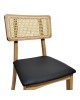 Καρέκλα Renna ξύλο οξιάς σε φυσική απόχρωση με μαύρο pu μαξιλάρι 48x52x79εκ Υλικό: BEECH WOOD - PU 382-000004