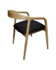 Πολυθρόνα Hogie rubberwood σε φυσική απόχρωση με μαύρο pu μαξιλάρι 61x60x76εκ Υλικό: RUBBERWOOD - PU 382-000007
