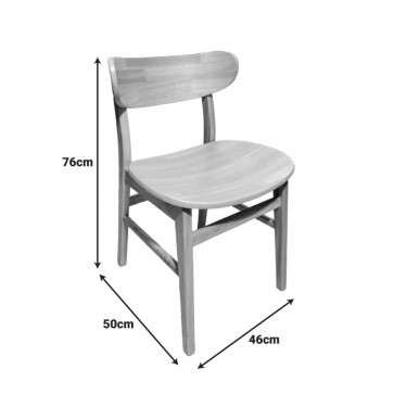 Καρέκλα Lumnia rubberwood σε φυσική απόχρωση 46x50x76εκ Υλικό: RUBBERWOOD - PLYWOOD (SEAT) 382-000008