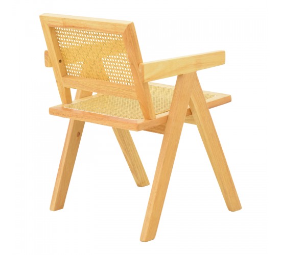 Πολυθρόνα Winslow rubberwood-rattan σε φυσική απόχρωση 51x54x80εκ Υλικό: RUBBERWOOD - PE RATTAN - FABRIC 382-000010