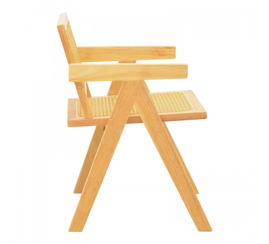 Πολυθρόνα Winslow rubberwood-rattan σε φυσική απόχρωση 51x54x80εκ Υλικό: RUBBERWOOD - PE RATTAN - FABRIC 382-000010