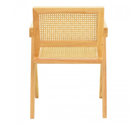 Πολυθρόνα Winslow rubberwood-rattan σε φυσική απόχρωση 51x54x80εκ Υλικό: RUBBERWOOD - PE RATTAN - FABRIC 382-000010