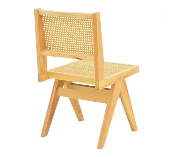 Καρέκλα Winslow rubberwood-rattan σε φυσική απόχρωση 46x58x80εκ Υλικό: RUBBERWOOD -PE RATTAN 382-000012