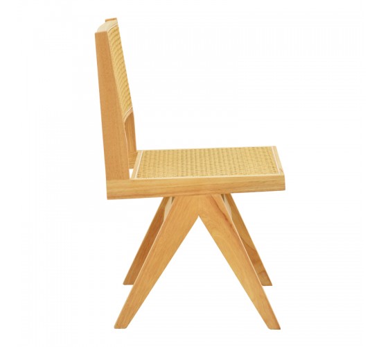 Καρέκλα Winslow rubberwood-rattan σε φυσική απόχρωση 46x58x80εκ Υλικό: RUBBERWOOD -PE RATTAN 382-000012