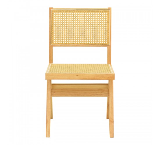 Καρέκλα Winslow rubberwood-rattan σε φυσική απόχρωση 46x58x80εκ Υλικό: RUBBERWOOD -PE RATTAN 382-000012