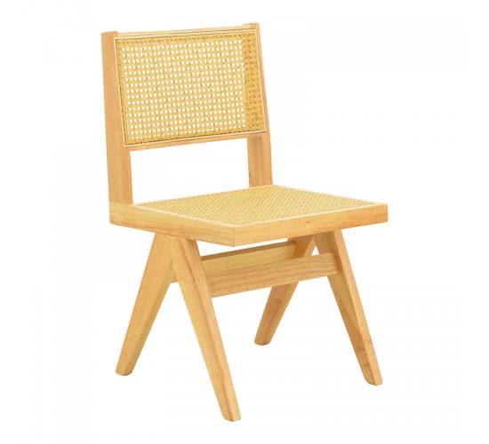 Καρέκλα Winslow rubberwood-rattan σε φυσική απόχρωση 46x58x80εκ Υλικό: RUBBERWOOD -PE RATTAN 382-000012