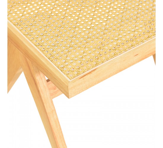 Καρέκλα Winslow rubberwood-rattan σε φυσική απόχρωση 46x58x80εκ Υλικό: RUBBERWOOD -PE RATTAN 382-000012