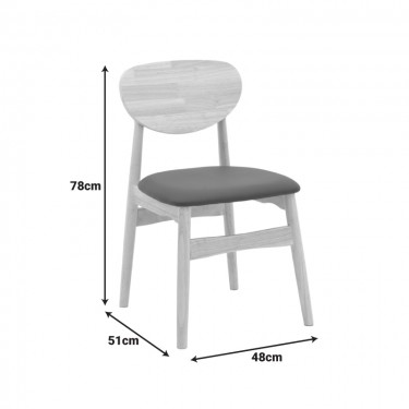 Καρέκλα Cardith rubberwood-plywood σε φυσική απόχρωση-pu μπεζ 48x51x78εκ Υλικό: RUBBERWOOD - PLYWOOD - PU 382-000014