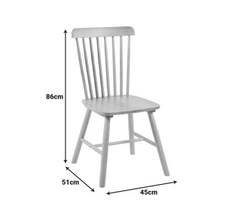 Καρέκλα Bristol rubberwood σε φυσική απόχρωση 45x51x86εκ Υλικό: RUBBERWOOD 382-000016