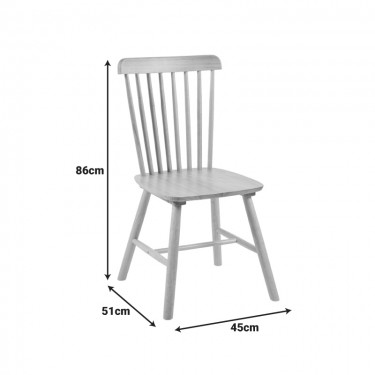 Καρέκλα Bristol rubberwood σε φυσική απόχρωση 45x51x86εκ Υλικό: RUBBERWOOD 382-000016
