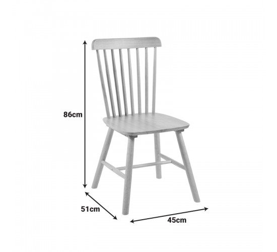 Καρέκλα Bristol rubberwood σε μαύρη απόχρωση 45x51x86εκ Υλικό: RUBBERWOOD 382-000017