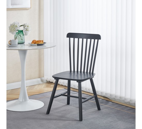 Καρέκλα Bristol rubberwood σε μαύρη απόχρωση 45x51x86εκ Υλικό: RUBBERWOOD 382-000017