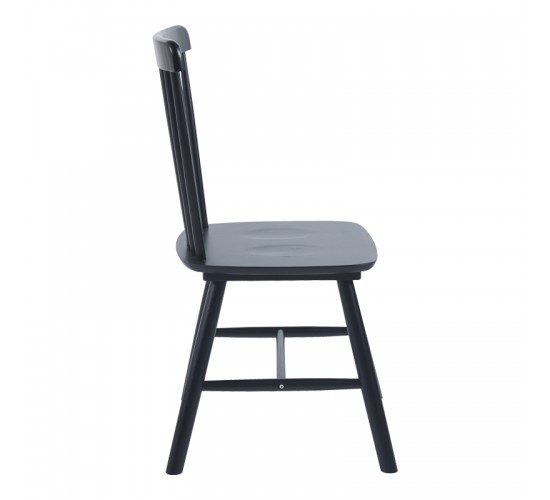 Καρέκλα Bristol rubberwood σε μαύρη απόχρωση 45x51x86εκ Υλικό: RUBBERWOOD 382-000017