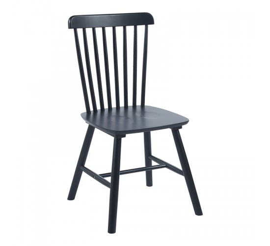 Καρέκλα Bristol rubberwood σε μαύρη απόχρωση 45x51x86εκ Υλικό: RUBBERWOOD 382-000017