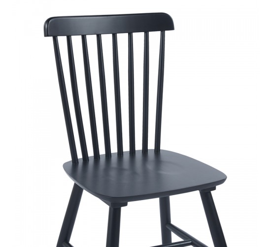 Καρέκλα Bristol rubberwood σε μαύρη απόχρωση 45x51x86εκ Υλικό: RUBBERWOOD 382-000017