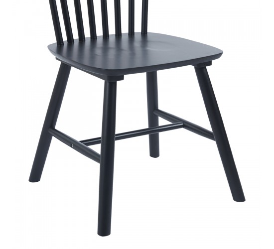 Καρέκλα Bristol rubberwood σε μαύρη απόχρωση 45x51x86εκ Υλικό: RUBBERWOOD 382-000017