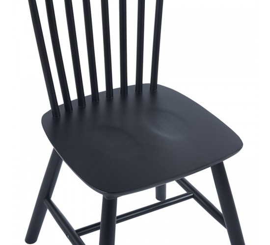 Καρέκλα Bristol rubberwood σε μαύρη απόχρωση 45x51x86εκ Υλικό: RUBBERWOOD 382-000017