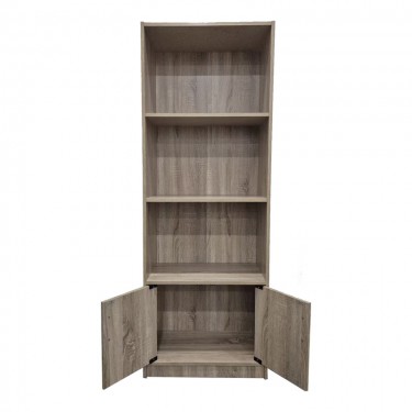 Βιβλιοθήκη Tekaro σε sonoma απόχρωση 60x29x166εκ Υλικό: 15mm   Particle Board 383-000004