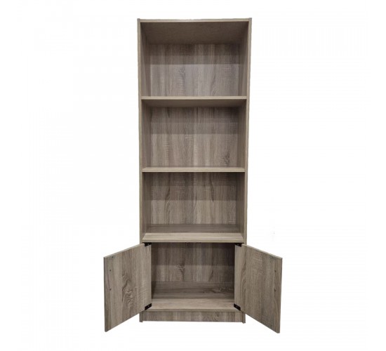 Βιβλιοθήκη Tekaro σε sonoma απόχρωση 60x29x166εκ Υλικό: 15mm   Particle Board 383-000004