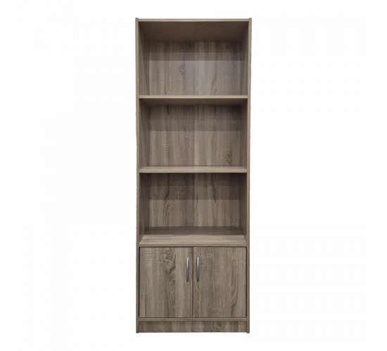 Βιβλιοθήκη Tekaro σε sonoma απόχρωση 60x29x166εκ Υλικό: 15mm   Particle Board 383-000004