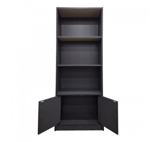 Βιβλιοθήκη Tekaro σε ανθρακί απόχρωση 60x29x166εκ Υλικό: 15mm   Particle Board 383-000005