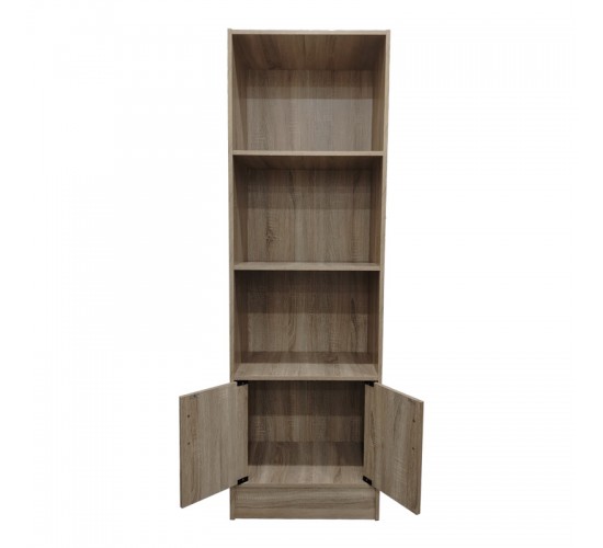Βιβλιοθήκη Tekaro I σε sonoma απόχρωση 57x33x180εκ Υλικό: 15mm   Particle Board 383-000007