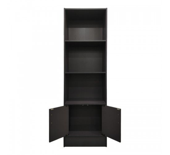 Βιβλιοθήκη Tekaro I σε ανθρακί απόχρωση 57x33x180εκ Υλικό: 15mm   Particle Board 383-000008